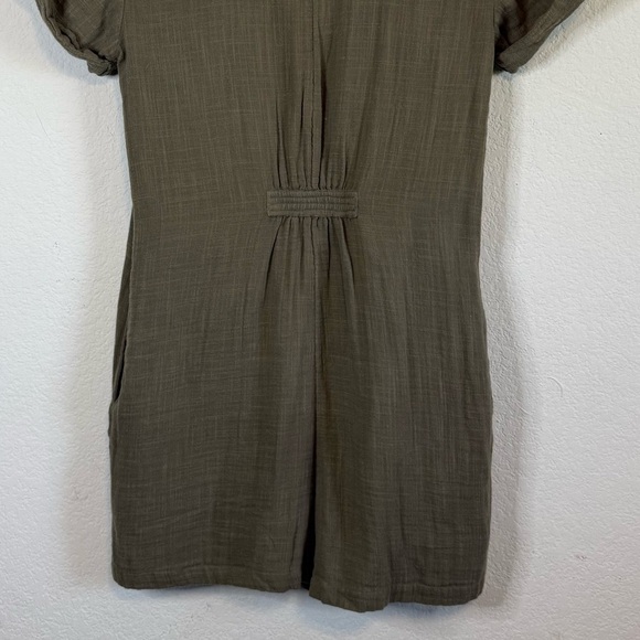 NWT Aerie Collared Softest Utility Relaxed Romper Army Green Gauzy Cotton Sz XXS - Picture 10 of 12